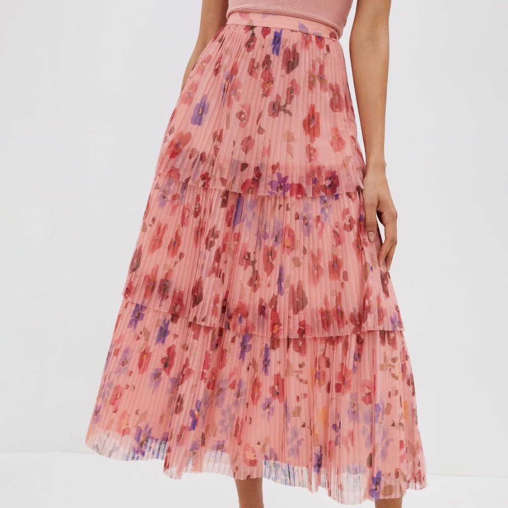 HTF Anthropologie Tomasa Pleated Tulle Midi Skirt - Picture 1 of 8